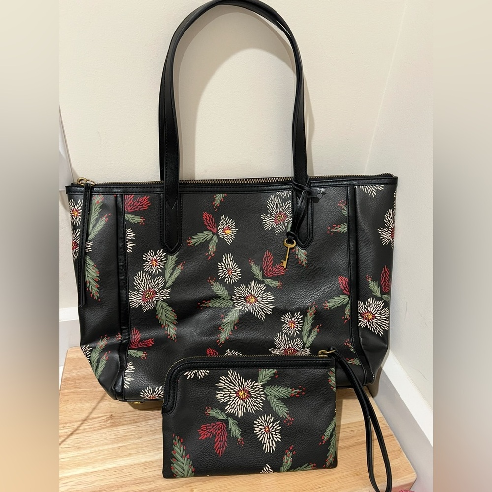 Fossil Sydney Two Tone Tote and pouch